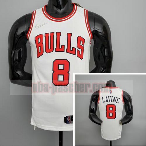 Maillot Chicago Bulls Homme LaVine 8 75e anniversaire Blanc