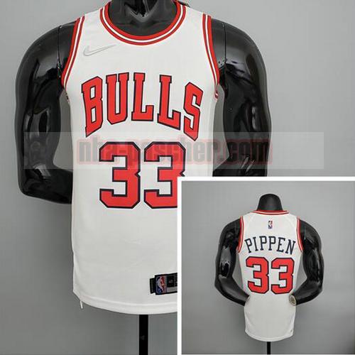 Maillot Chicago Bulls Homme Pippen 33 75e anniversaire Blanc