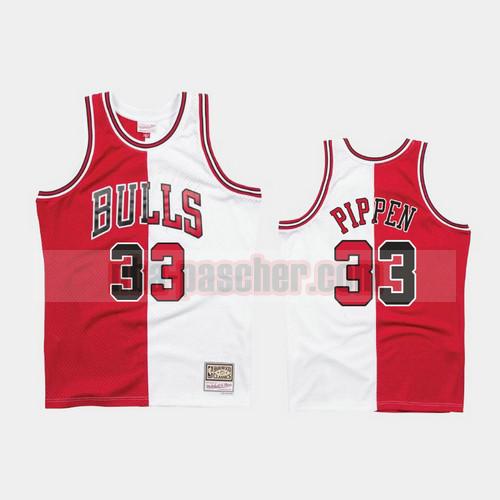 Maillot Chicago Bulls Homme Scottie Pippen 33 1997-98 divisé Two-Tone Rouge