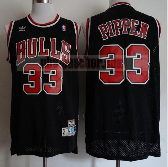 Maillot Chicago Bulls Homme Scottie Pippen 33 Basketball Noir