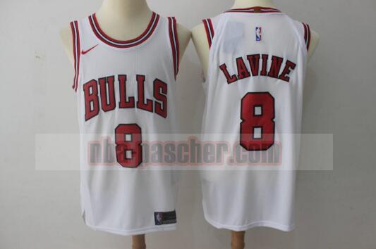 Maillot Chicago Bulls Homme Zach Lavine 8 Basketball Blanc