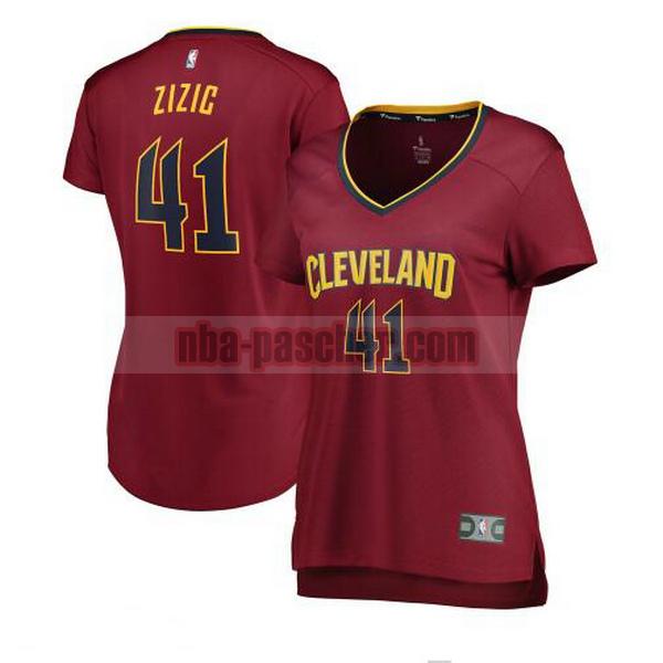 Maillot Cleveland Cavaliers Femme Ante Zizic 41 icon edition Rouge