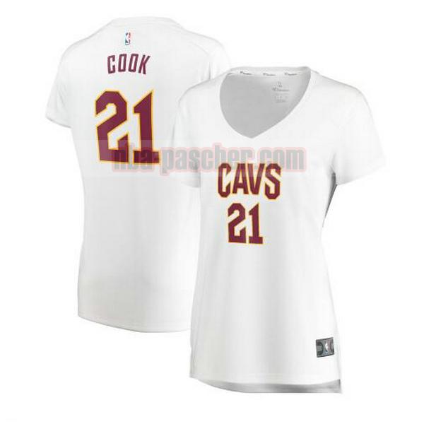 Maillot Cleveland Cavaliers Femme Tyler Cook 21 association edition Blanc