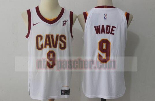 Maillot Cleveland Cavaliers Homme Dwyane Wade 9 Basketball Blanc
