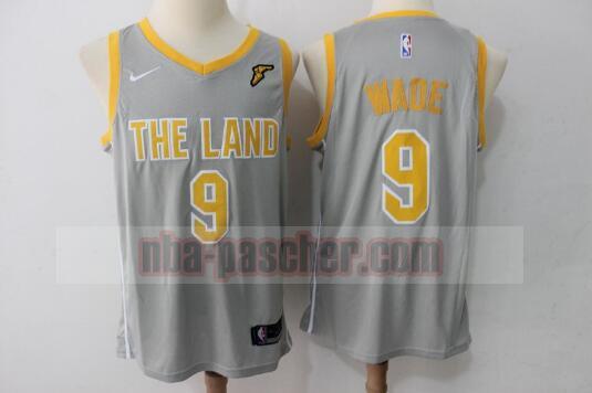 Maillot Cleveland Cavaliers Homme Dwyane Wade 9 Basketball Jaune gris