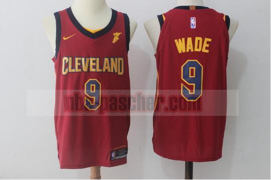 Maillot Cleveland Cavaliers Homme Dwyane Wade 9 Basketball Rouge