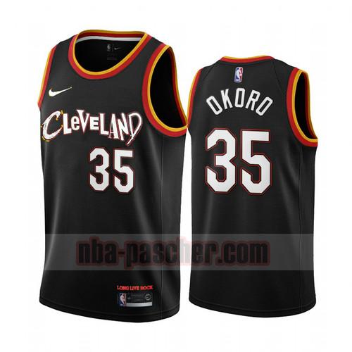 Maillot Cleveland Cavaliers Homme Isaac Okoro 35 Édition City 2020-21 Noir