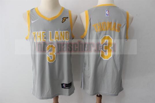 Maillot Cleveland Cavaliers Homme Isaiah Thomas 3 Basketball Jaune gris