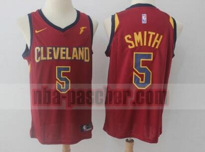 Maillot Cleveland Cavaliers Homme JR Smith Stitched 5 Basketball cousu Rouge
