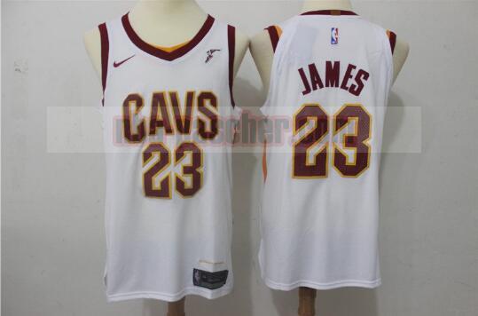 Maillot Cleveland Cavaliers Homme LeBron James 23 Basketball Blanc