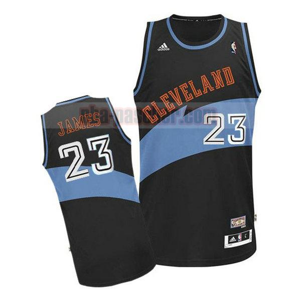 Maillot Cleveland Cavaliers Homme Lebron James 23 2020-21 saison déclaration Noir