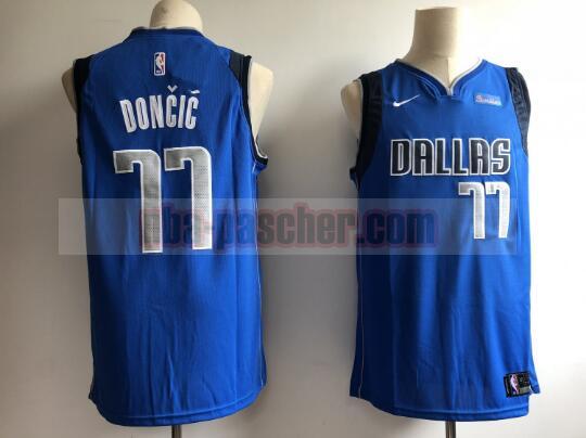 Maillot Dallas Mavericks Homme Luka Doncic 77 Basketball Bleu