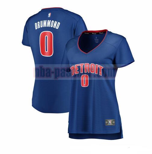 Maillot Detroit Pistons Femme Andre Drummond 0 iconique Bleu