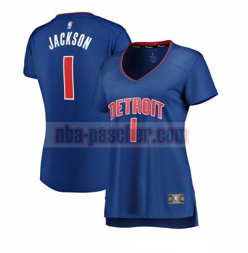 Maillot Detroit Pistons Femme Reggie Jackson 1 icon edition Bleu