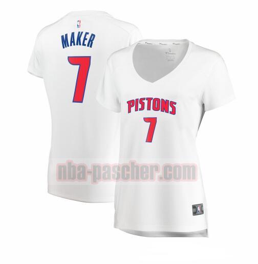 Maillot Detroit Pistons Femme Thon Maker 7 association edition Blanc