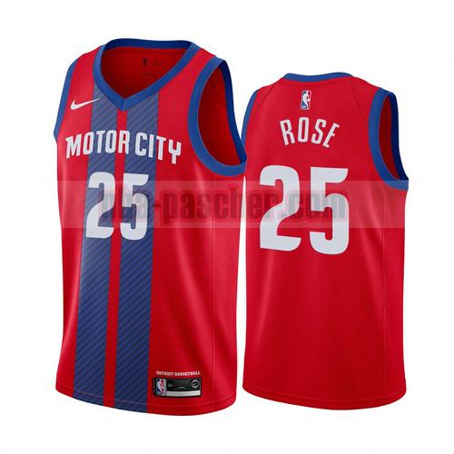 Maillot Detroit Pistons Homme Derrick Rose 25 Édition City 2019-2020 Rouge