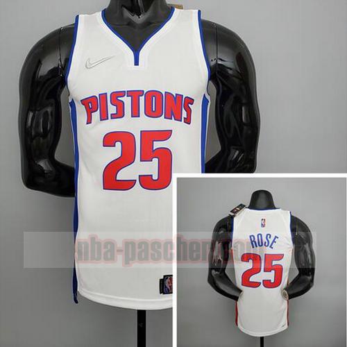 Maillot Detroit Pistons Homme Rose 25 75e anniversaire Blanc