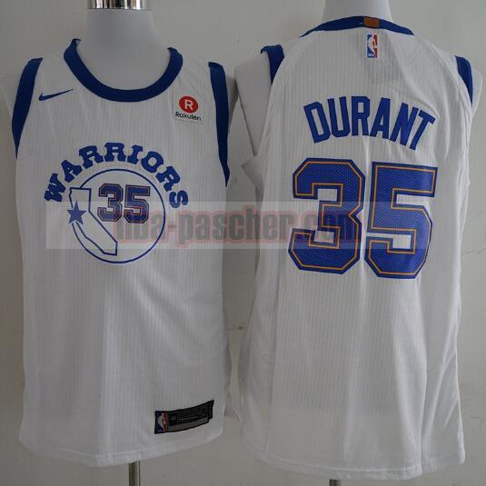 Maillot Golden State Warriors Homme Kevin Durant 35 Basketball Blanc