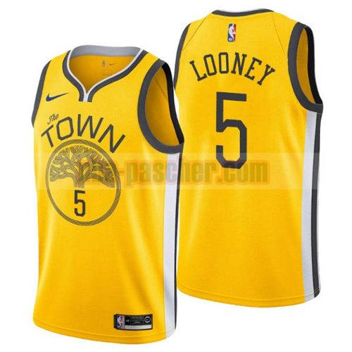 Maillot Golden State Warriors Homme Kevon Looney 5 Earned 2018-19 Jaune