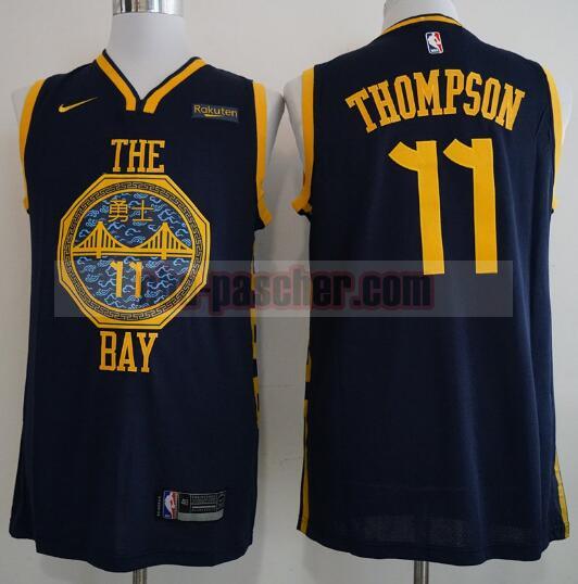 Maillot Golden State Warriors Homme Klay Thompson 11 Basketball Bleu marino