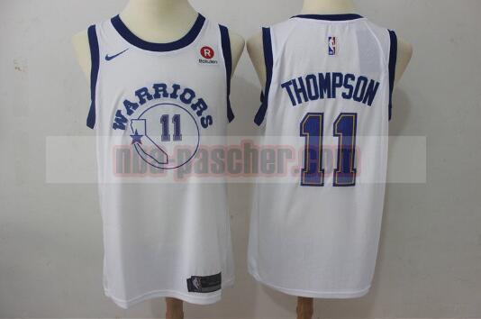 Maillot Golden State Warriors Homme Klay Thompson 11 Basketball pas cher Blanc
