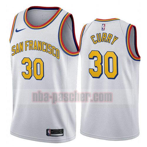 Maillot Golden State Warriors Homme Stephen Curry 30 2020 blanc