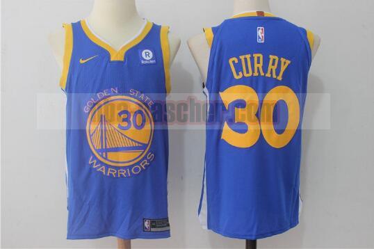 Maillot Golden State Warriors Homme Stephen Curry 30 Basketball Bleu
