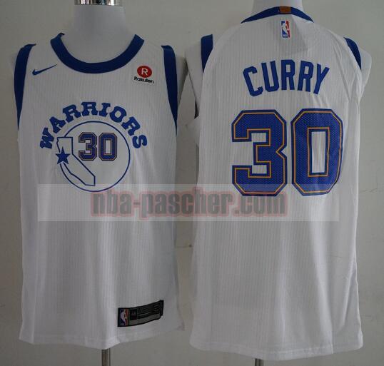 Maillot Golden State Warriors Homme Stephen Curry 30 Basketball pas cher Blanc