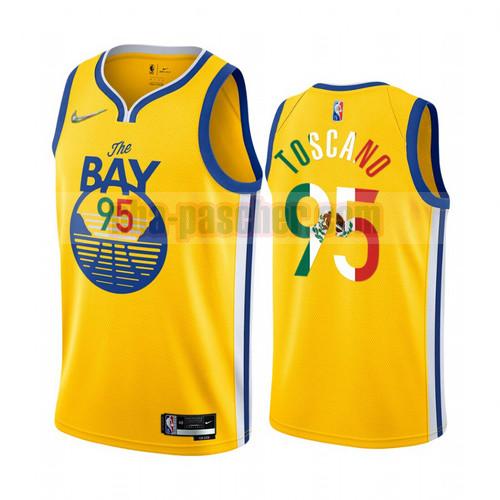 Maillot Golden State Warriors Homme juan toscano anderson 95 2022 mexico edition Jaune