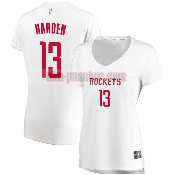 Maillot Houston Rockets Femme James Harden 13 association edition Blanc