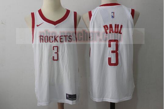 Maillot Houston Rockets Homme Chris Paul 3 Basketball Blanc