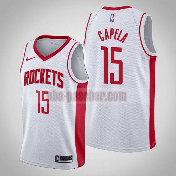 Maillot Houston Rockets Homme Clint Capela 15 2020-21 saison déclaration blanc