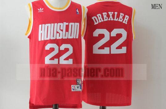 Maillot Houston Rockets Homme Clyde Drexler 22 Basketball Rouge