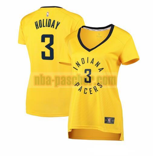 Maillot Indiana Pacers Femme Aaron Holiday 3 statement edition Jaune