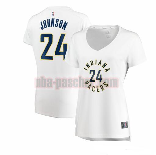 Maillot Indiana Pacers Femme Alize Johnson 24 association edition Blanc