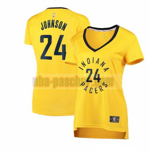 Maillot Indiana Pacers Femme Alize Johnson 24 statement edition Jaune