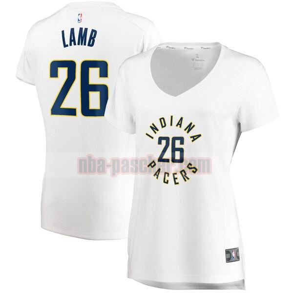 Maillot Indiana Pacers Femme Jeremy Lamb 26 association edition Blanc