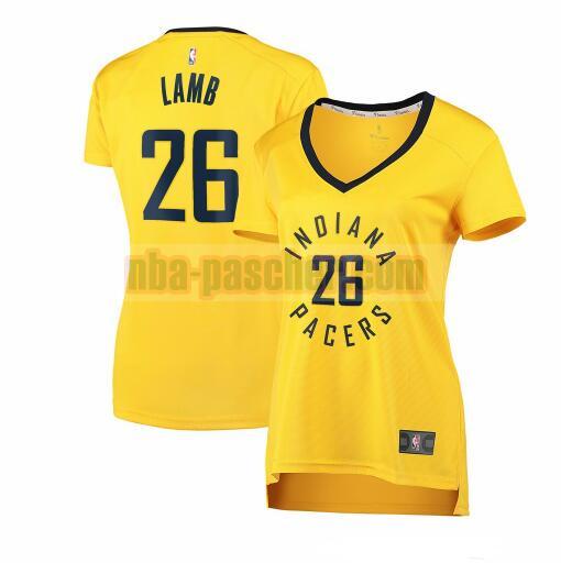 Maillot Indiana Pacers Femme Jeremy Lamb 26 statement edition Jaune