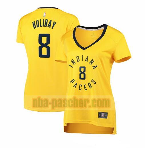 Maillot Indiana Pacers Femme Justin Holiday 8 statement edition Jaune
