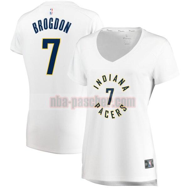 Maillot Indiana Pacers Femme Malcolm Brogdon 7 association edition Blanc