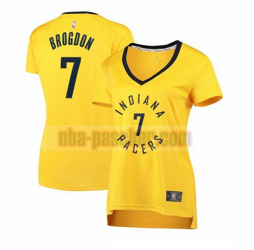 Maillot Indiana Pacers Femme Malcolm Brogdon 7 statement edition Jaune