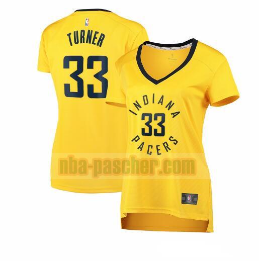 Maillot Indiana Pacers Femme Myles Turner 33 statement edition Jaune