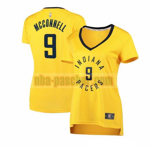 Maillot Indiana Pacers Femme T.J. McConnell 9 statement edition Jaune
