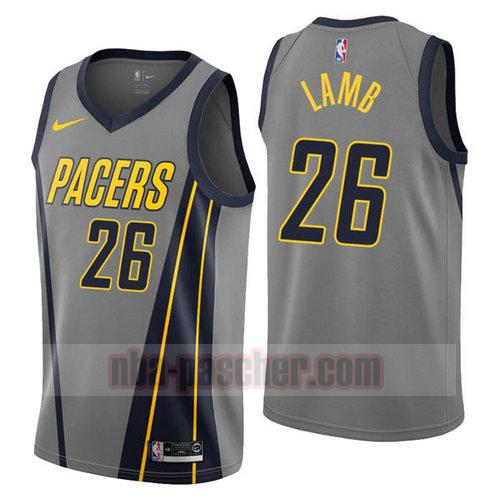 Maillot Indiana Pacers Homme Jeremy Lamb 26 Ville 2019 gris