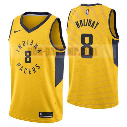 Maillot Indiana Pacers Homme Justin Holiday 8 2018-19 Jaune