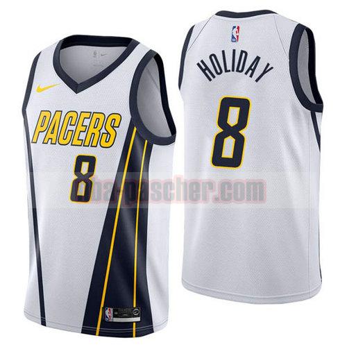 Maillot Indiana Pacers Homme Justin Holiday 8 Earned 2019 blanc