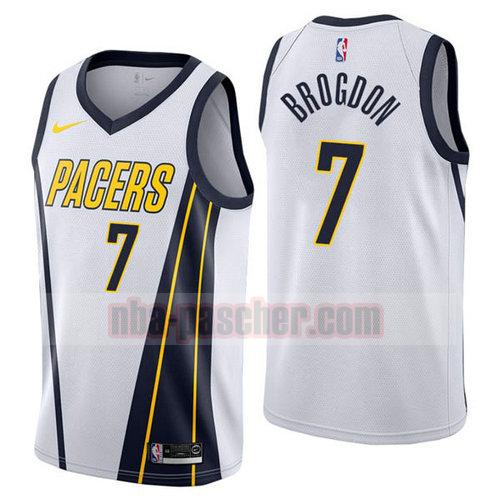 Maillot Indiana Pacers Homme Malcolm Brogdon 7 Earned 2019 blanc