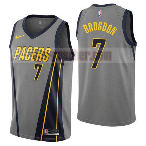 Maillot Indiana Pacers Homme Malcolm Brogdon 7 Ville 2019 gris