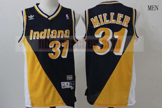 Maillot Indiana Pacers Homme Reggie Miller 31 Basketball Noir