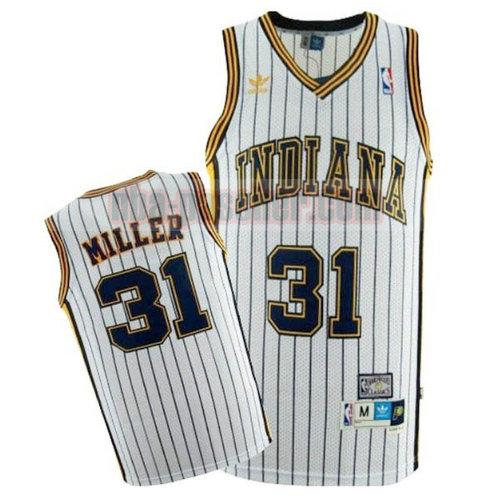 Maillot Indiana Pacers Homme Reggie Miller 31 retro blanc